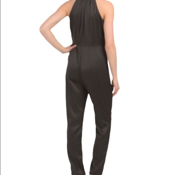 Nicole Miller New York Halter Tie Neck Jumpsuit In Black Women's Medium - Picture 2 of 8